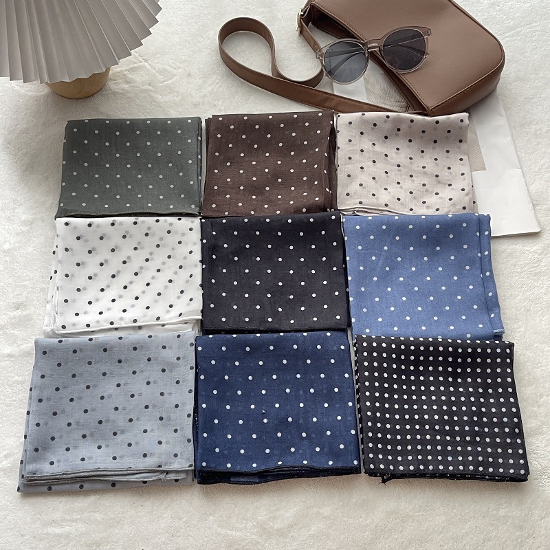 Bandana Cotton - 女性のヘアドットスカーフ女性の綿の正方形のスカーフ女性のためのヘッドラップバンダナファッションスカーフショール女性ネッカチーフ夏
