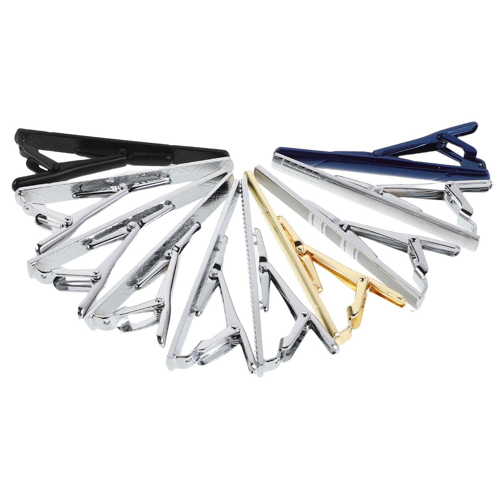 Tie Bar Set Gift - 10 個ネクタイクリップセットエレガントな銅ビジネスネクタイバークリップオフィス結婚式新郎付添人アクセサリーギフトボックス
