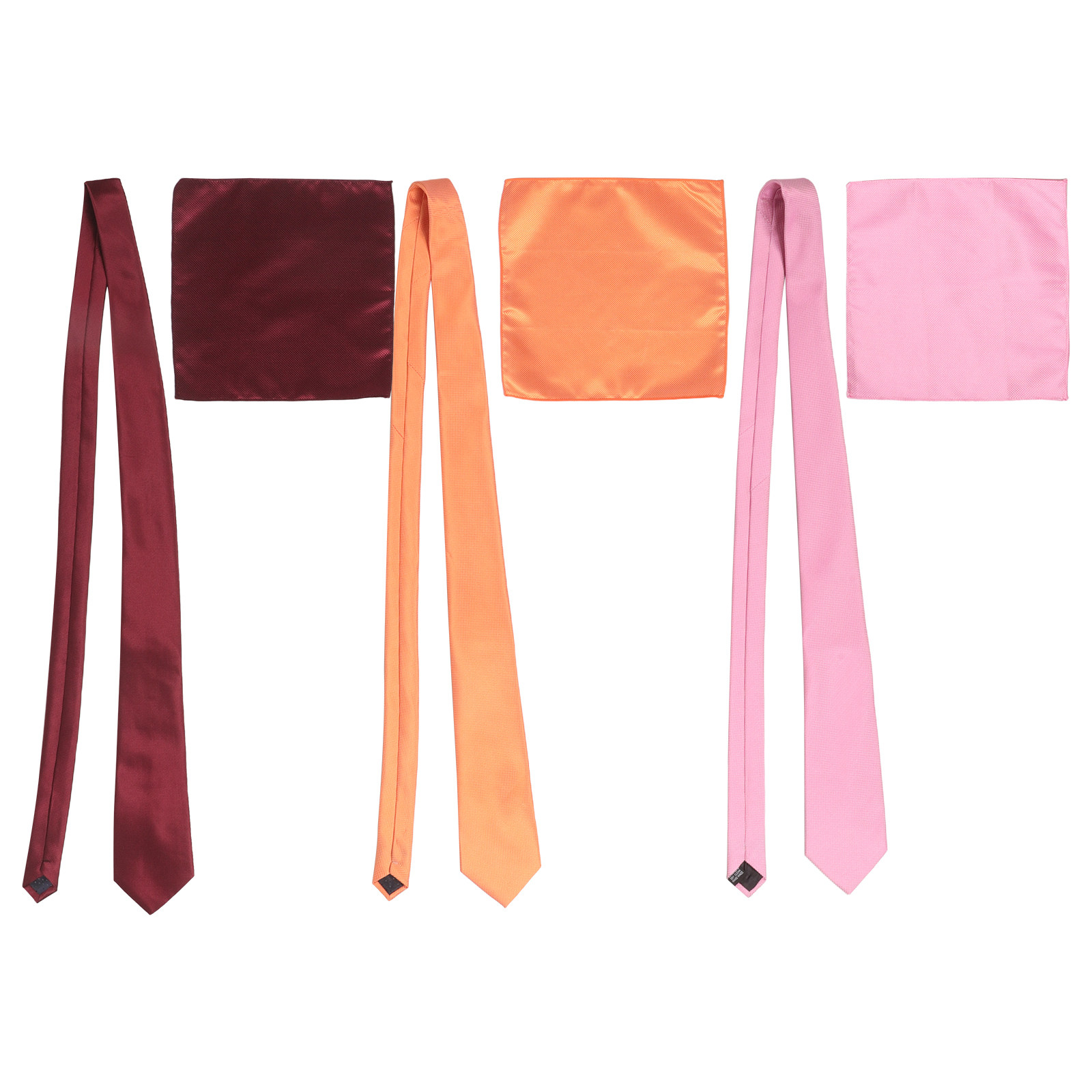 Pocket Square Set - ソリッドカラー メンズ ネクタイ ポケットチーフ セット フォーマル