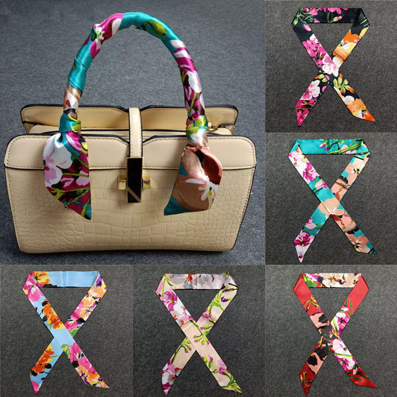 Scarf Silk Square - 47 色ブランドバンダナ小さなシルクバッグスカーフ女性ヘッドヒジャーブスカーフロングスキニースカーフレディースファッションヘッドバンド