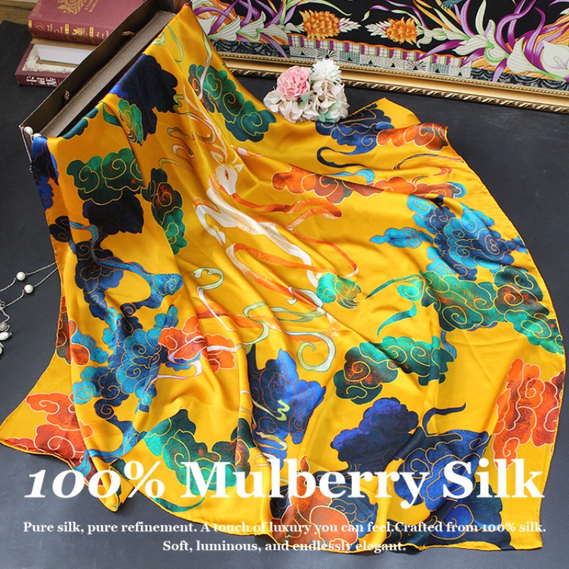 Pashmina Wrap Large - 新しい高級 110 × 110 センチメートル本物のシルクショールラップ 100%