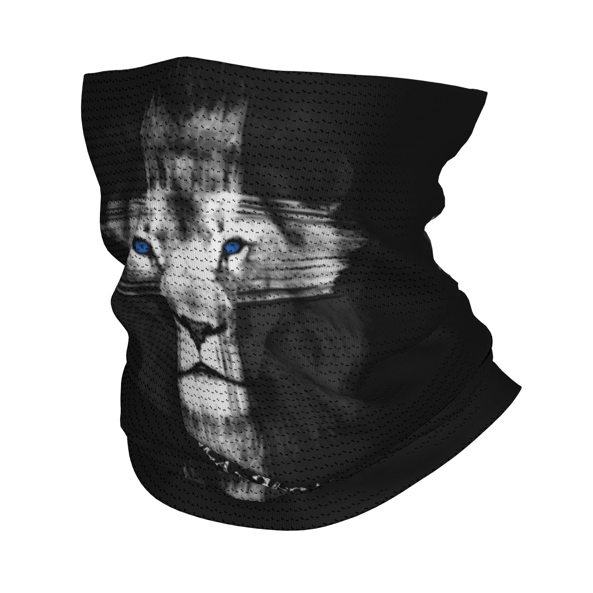Neck Warmer Tube - カスタムクールライオンオブジュダジーザスクロス冬用ヘッドバンドネックウォーマーハイキングハンティングチューブスカーフクリスチャン信仰フェイスバンダナゲイター