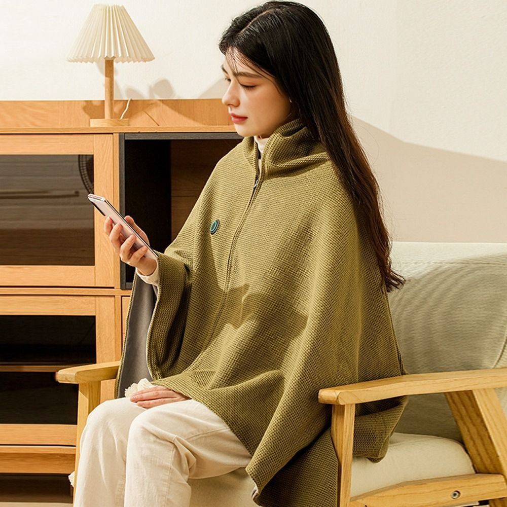 Woven Scarf Blanket - ファッションウェアラブルUSB電気加熱ブランケット3段階温度調節可能洗濯可能暖かいショールポータブル加熱ラップブランケット家庭用