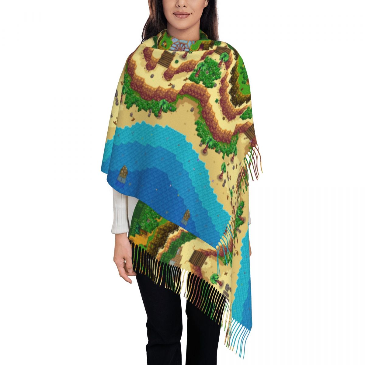 Pashmina Wrap Large - スターデューバレー マップ スカーフ 女性用 秋冬 パシュミナ