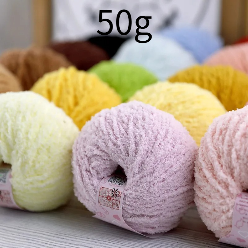 Woven Scarf Blanket - 50g ショートプラッシュヤーン 70m、DIY子供靴、ベビーブランケット、スカーフ、編み込みキュートヘアクリップ、かぎ針編み糸、編み物用糸