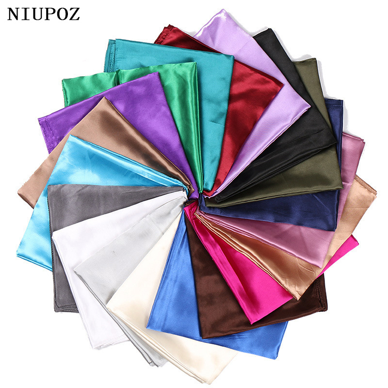 Scarf Silk Square - 女性用イミテーションシルクスカーフ,90x90cm,無地,スクエア,ソフト,イスラム教徒