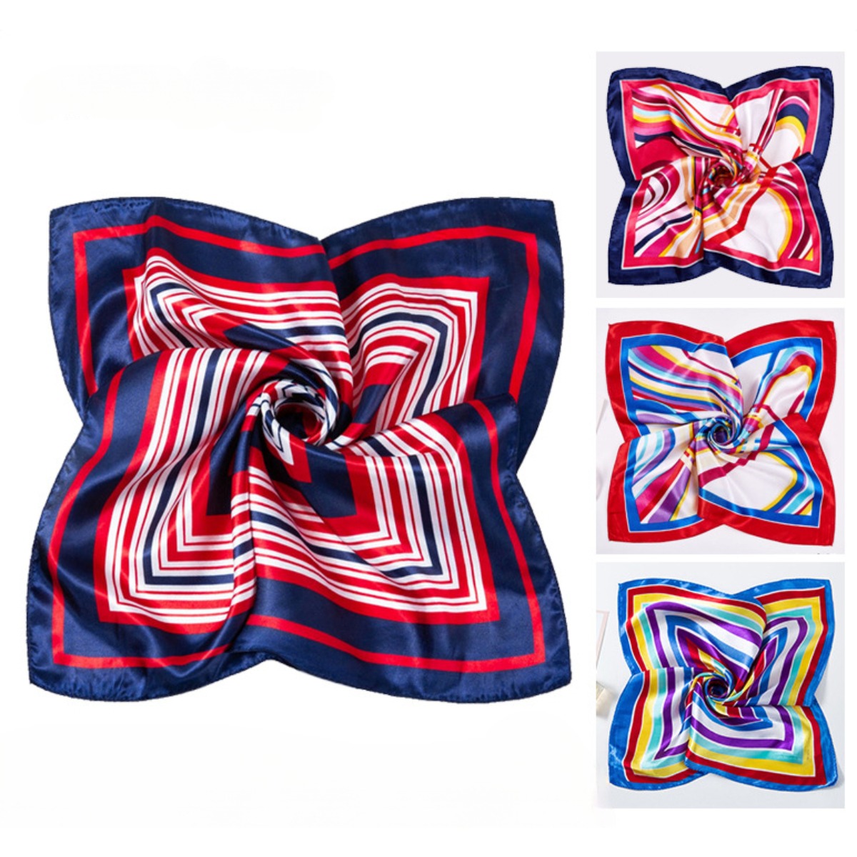 Ascot Neck Scarf - 女性用スクエアシルクスカーフ,小さな首と頭のスカーフ,プリントスカーフ,オフィスウーマン用の装飾アクセサリー,ファッション,50x50cm