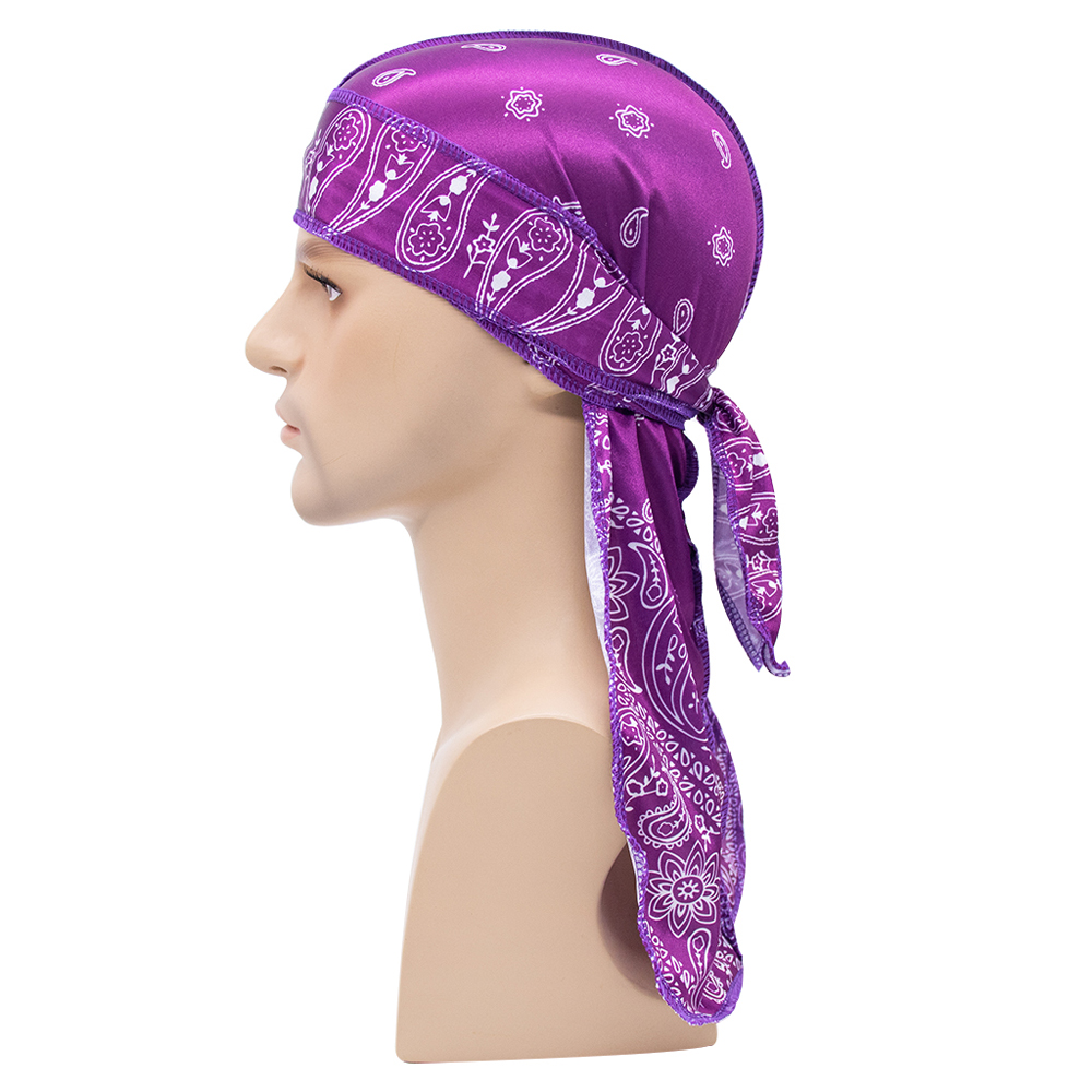 Bandana Doo Rag - ロングテールシルキースカーフ ムスリムユニセックス ドゥーラグ 海賊帽 デュラグ ケモキャップ
