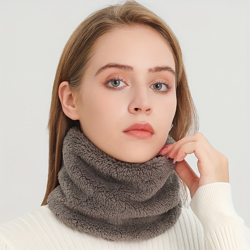 Infinity Scarf Knit - 防風ぬいぐるみインフィニティスカーフ無地ネックゲートルかわいい防寒ネックウォーマースキーマスク女性女の子冬屋外