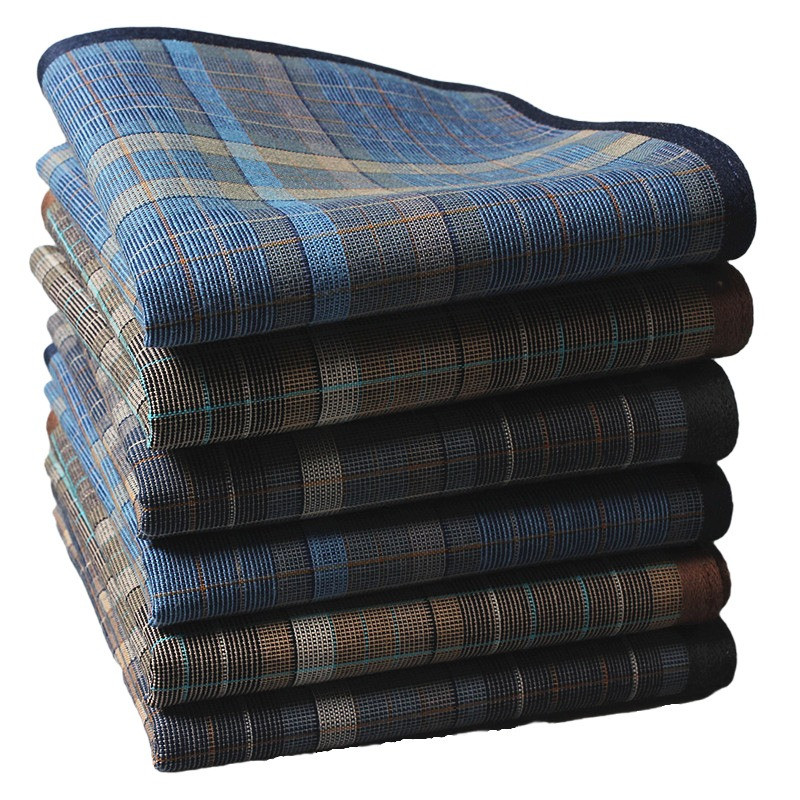 Handkerchief Cotton Men - 市松模様のスクエアタオル,レトロなチェック柄,綿100%,結婚披露宴用,古い男性,40x40cm, 3個