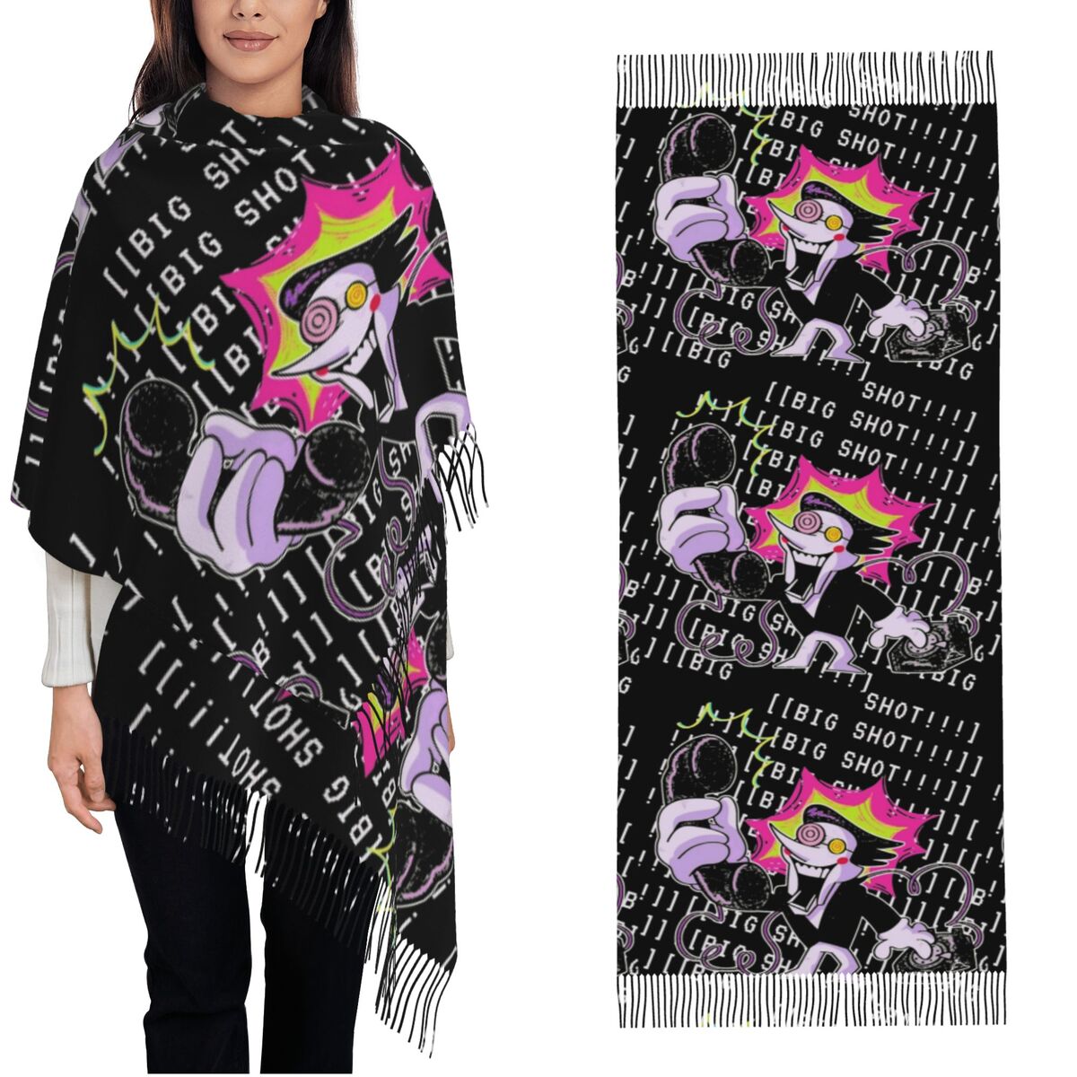 Pashmina Wrap Large - Deltarune ショールラップ レディース 冬用 大きめ ソフトスカーフ