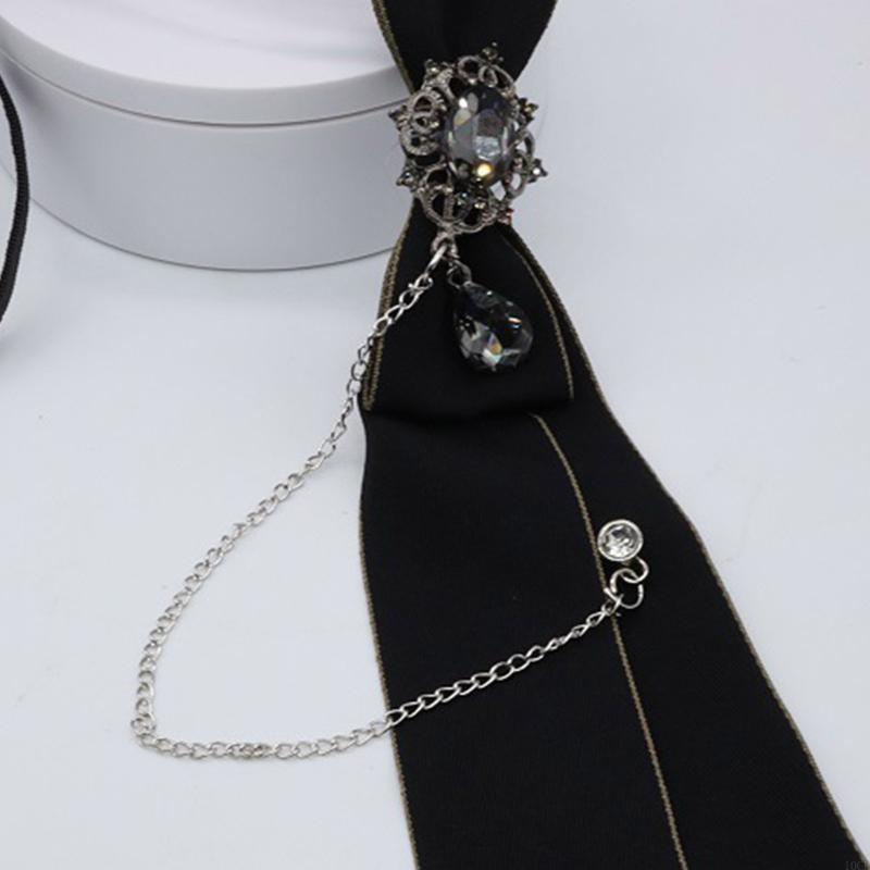 Bow Tie Pre Tied - ネクタイ ゴシック メタル チェーン ラインストーン チャーム