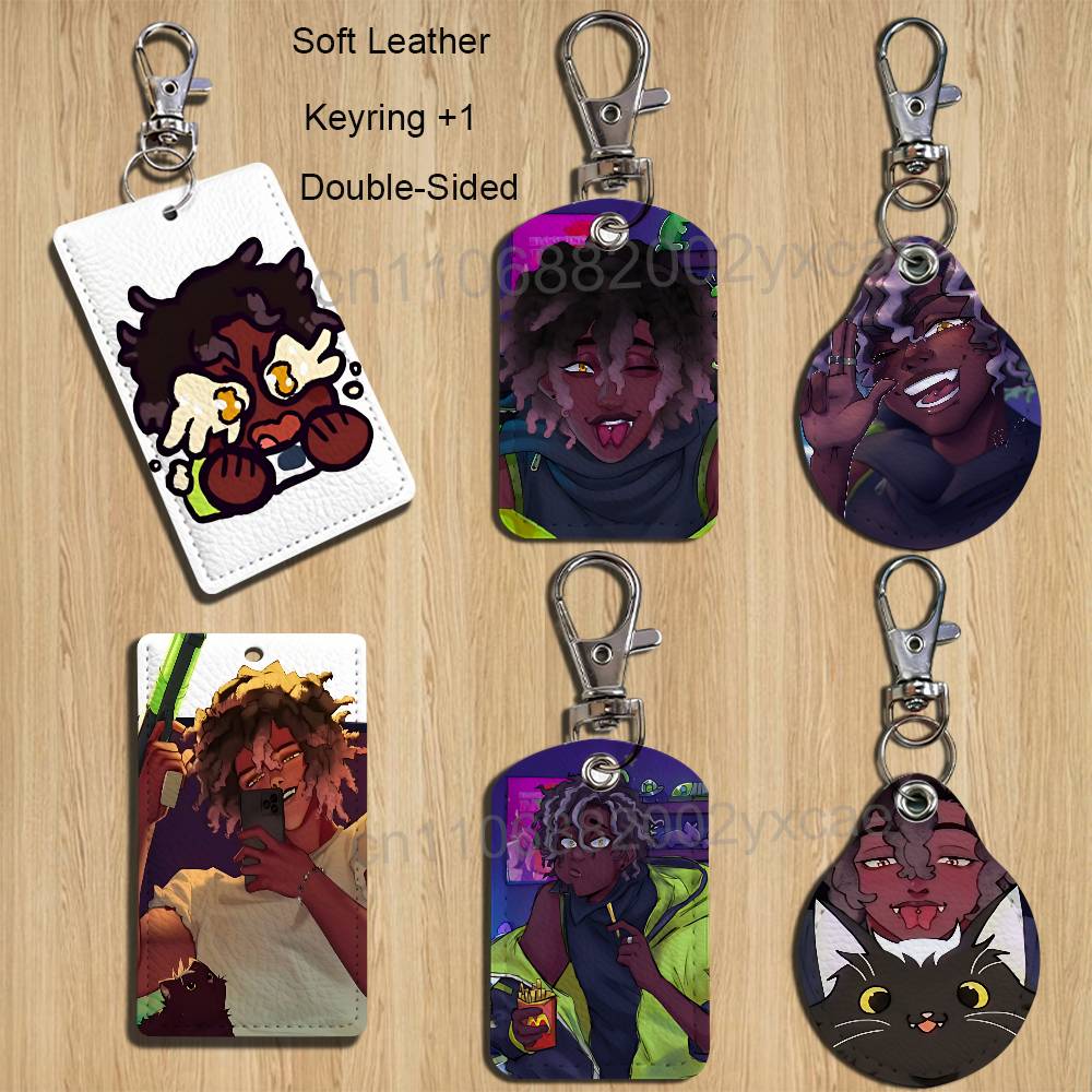 Lanyard Badge Holder - M-Micah Yujin GAME ERROR 143 レザーキーチェーンバッジホルダー（ストラップ付き）-