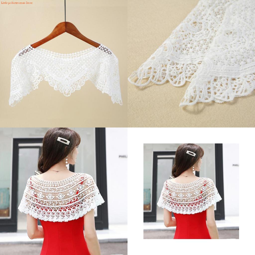 Stole Wedding Shawl - F92D 女性刺繍花レースショールラップすくめ薄手のメッシュタッセルウェディングケープレットストールヴィンテージ韓服ブライダルカバーアップボレロ