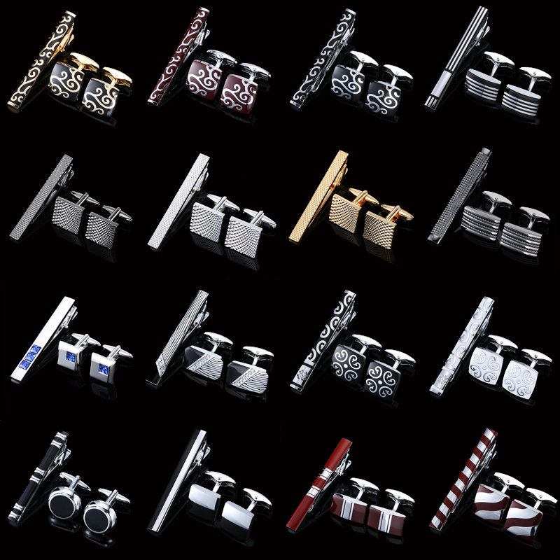 Tie Bar Set Gift - 男性用のカフとネクタイピンのセット,クラシックなパターン,高品質,ギフト,ネクタイ,カフスボタン,ジュエリー