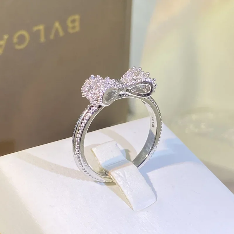Tie Clip Silver - ファンシーボウリングまばゆいばかりの CZ スターリングシルバーカラーの女性の指輪 925 スタンプ結婚指輪ステートメントアクセサリージュエリー