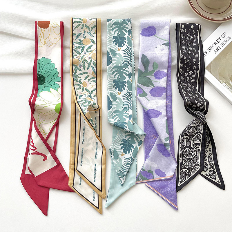 Ascot Neck Scarf - 新しい高級ブランドモデル小さなシルクスカーフ女性ヘアバンドバッグハンドバッグハンドルリボンスカーフバンドネックスカーフネッカチーフ