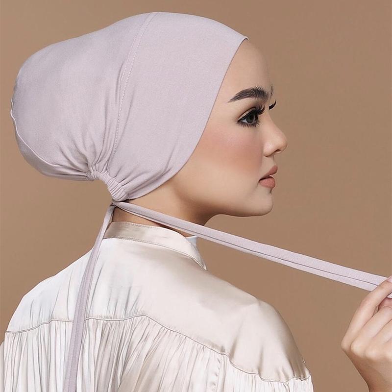 Head Wrap Turban - 新しいソフトモーダルムスリムターバン帽子インナーヒジャブキャップイスラムアンダースカーフボンネットインド帽子女性用ヘッドラップターバンテムヘール