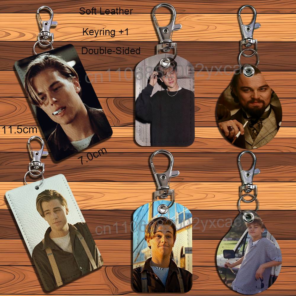 Lanyard Badge Holder - Make it count レオナルド・ディカプリオ レザーキーチェーンバッジホルダー ストラップ付き