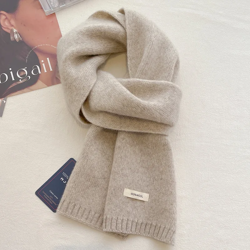 Muffler Men Wool - 男性と女性のためのニットスカーフ、カップルのための暖かい用途の広い、良質、100% ウール、シンプル、男性と女性、冬と秋