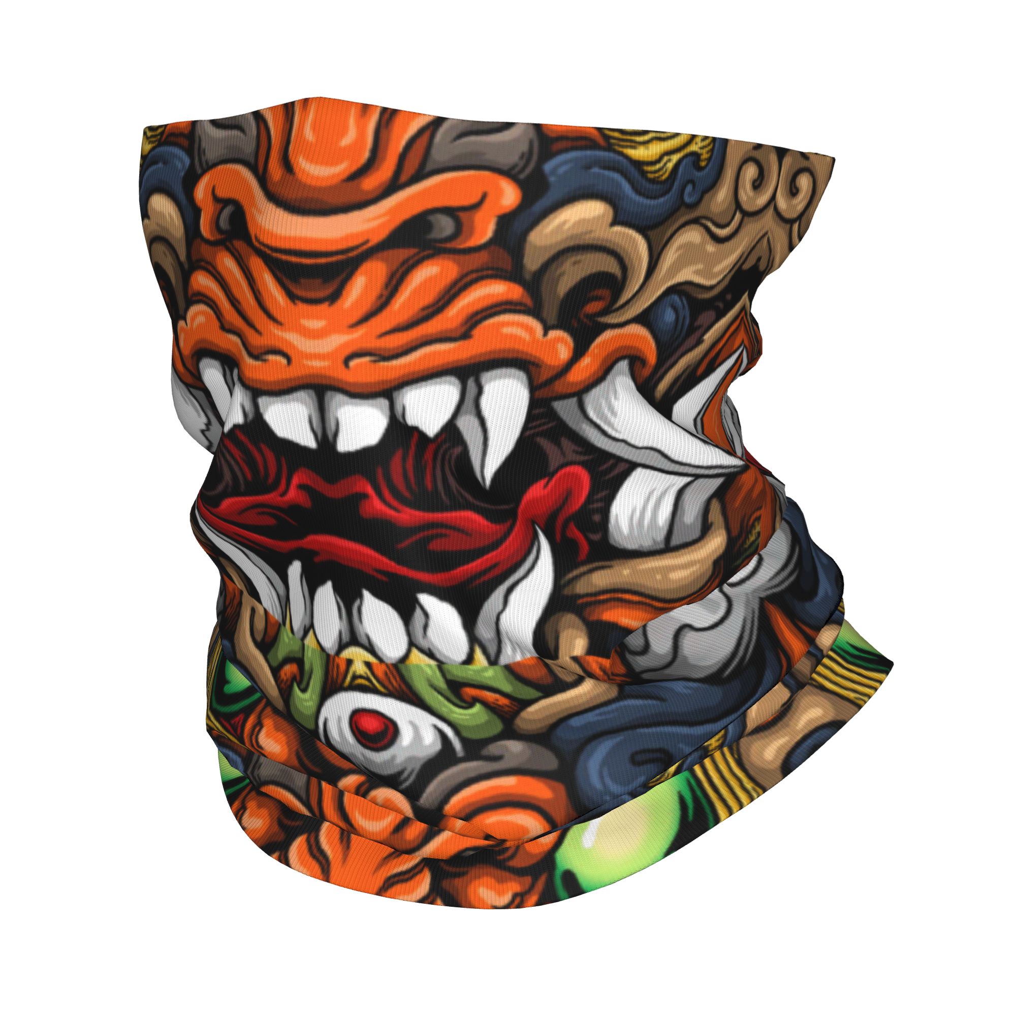 Neck Warmer Tube - カスタム侍鬼鬼冬用ヘッドバンドネックウォーマー男女兼用ハイキングキャンプ用チューブスカーフフェイスバンダナゲイター