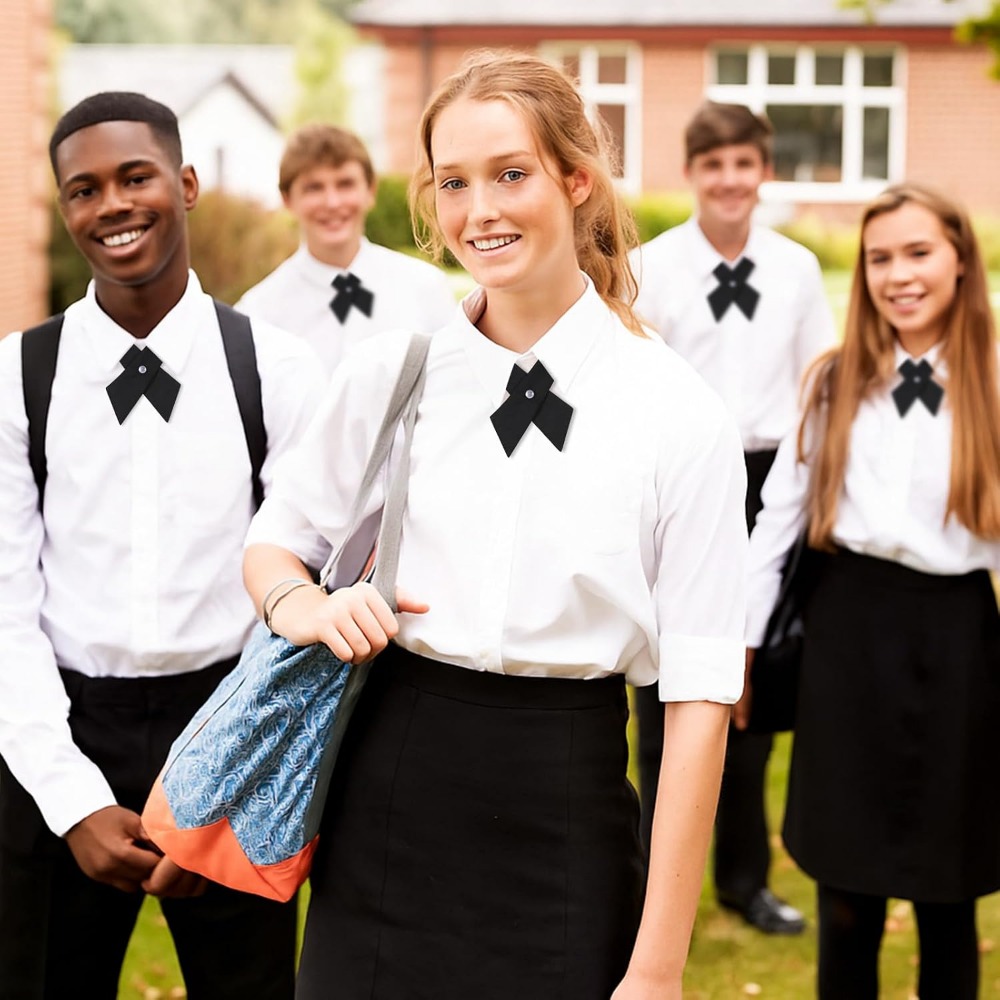 調節可能なプレタイドクロスボウタイ、学校制服用ネックウェアア - Bow Tie Pre Tied のレビューと価格