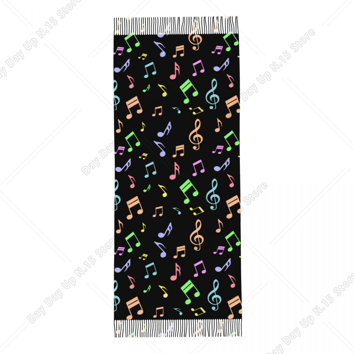 キュートでカラフルな音符柄のショールラップ、レディース用暖か - Pashmina Wrap Large のレビューと価格