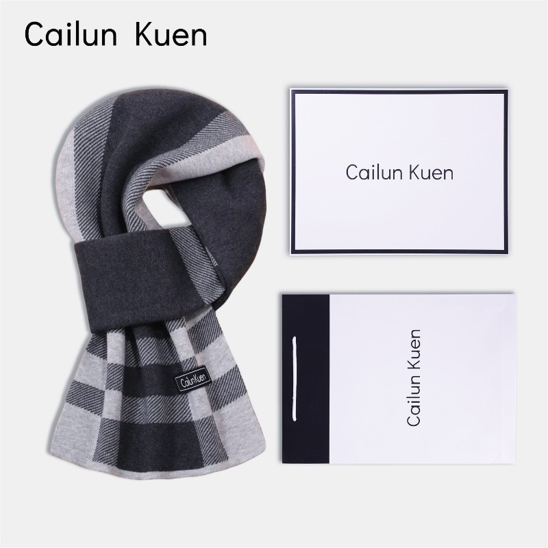 メンズ多用途ウール混紡スカーフ 冬 韓国風ファッション 暖か - Muffler Men Wool のレビューと価格