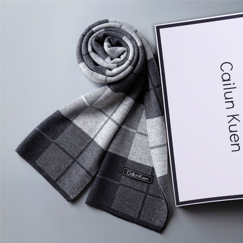メンズ多用途ウール混紡スカーフ 冬 韓国風ファッション 暖か - Muffler Men Wool のレビューと価格