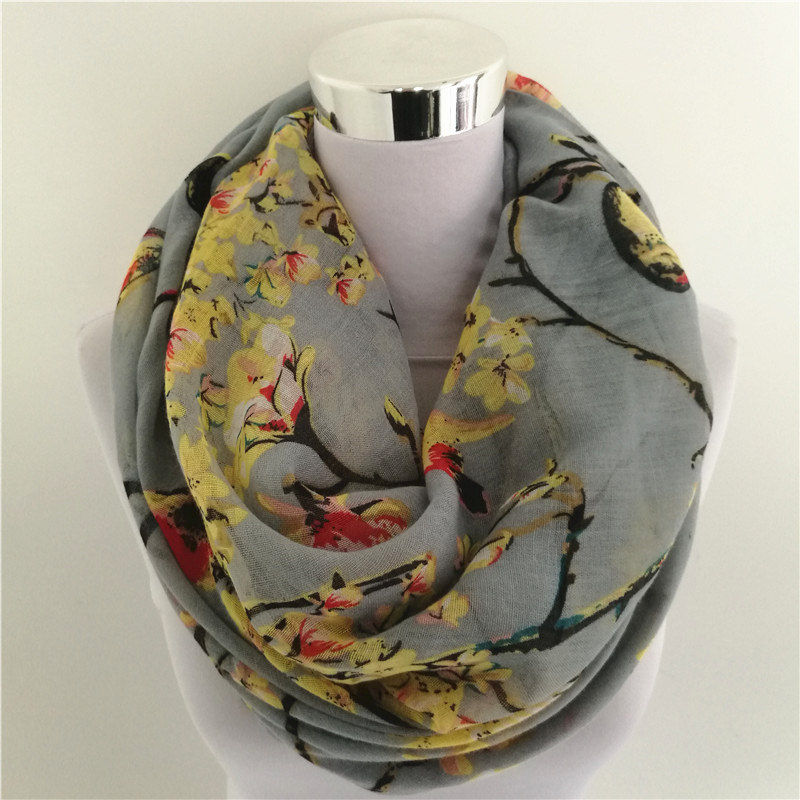新カササギ鳥プリントビスコース一致ipek esarpループ - Infinity Scarf Knit のレビューと価格