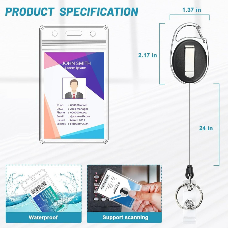 2パックIDバッジホルダー（安全切断式ランヤード付き）、ID - Lanyard Badge Holder のレビューと価格