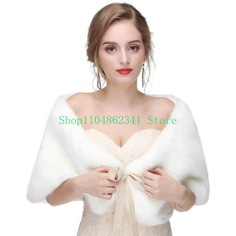 652F 洗練されたフェイクファーストールスカーフブライダル - Stole Wedding Shawl のレビューと価格