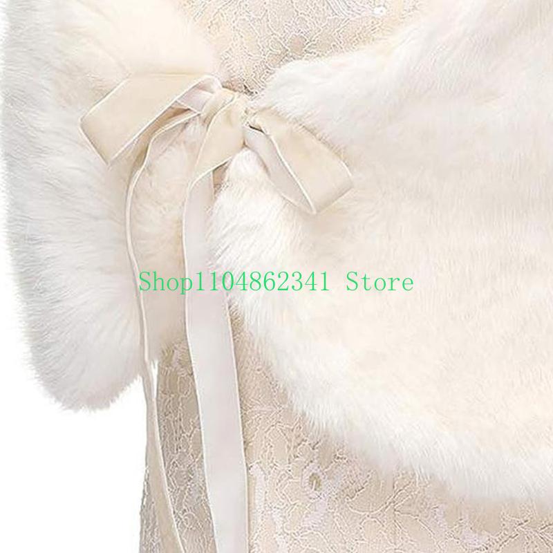 652F 洗練されたフェイクファーストールスカーフブライダル - Stole Wedding Shawl のレビューと価格
