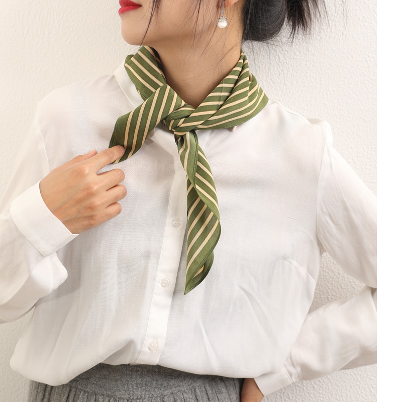 女性用ストライププリントスカーフ,シルク100%,ネックヘッ - Silk Tie Striped のレビューと価格