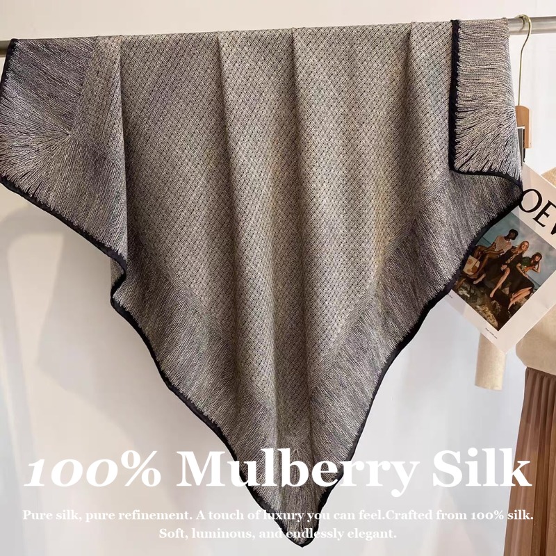 特大サイズ 110x110cm 本物のシルクスカーフ 100 - Pashmina Wrap Large のレビューと価格