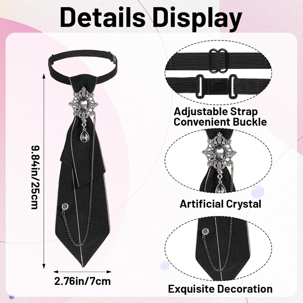ラインストーン蝶ネクタイ：女性用プレタイド調整可能なブラック - Bow Tie Pre Tied のレビューと価格