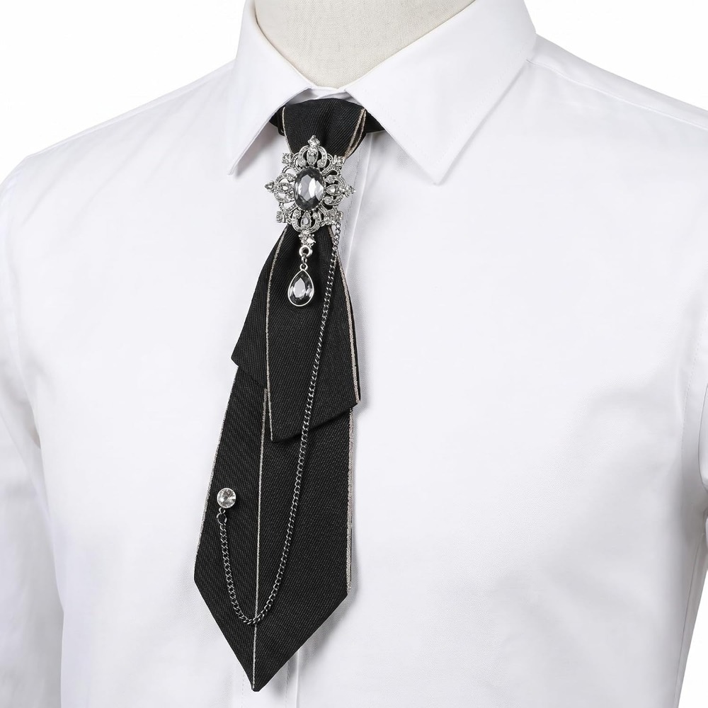 ラインストーン蝶ネクタイ：女性用プレタイド調整可能なブラック - Bow Tie Pre Tied のレビューと価格
