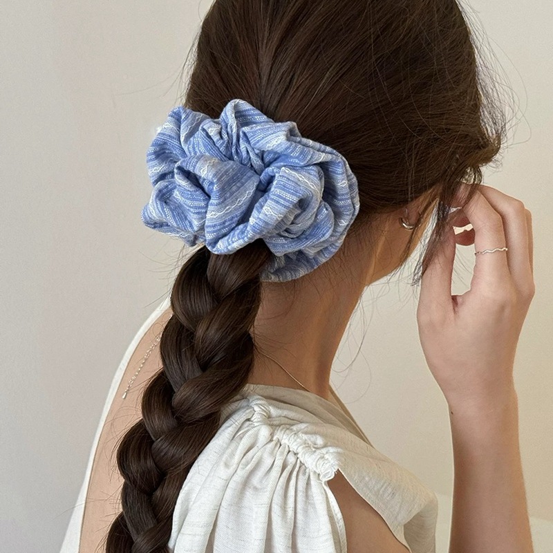 女の子のための韓国のファッションストライプのヘアラバーバンド - Silk Tie Striped のレビューと価格