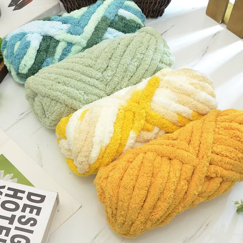 猫のしっぽのような毛糸、極太アイスストリップヤーン、シェニー - Woven Scarf Blanket のレビューと価格