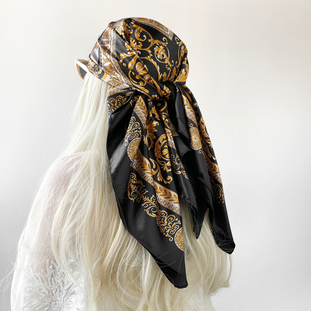 シルクショールサテンスクエアスカーフ女性のためのペイズリーネ - Scarf Silk Square のレビューと価格