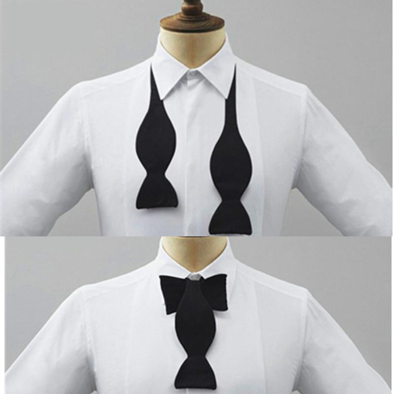 メンズフォーマルプレタイド調節可能な蝶ネクタイ黒白無地エレガ - Bow Tie Pre Tied のレビューと価格