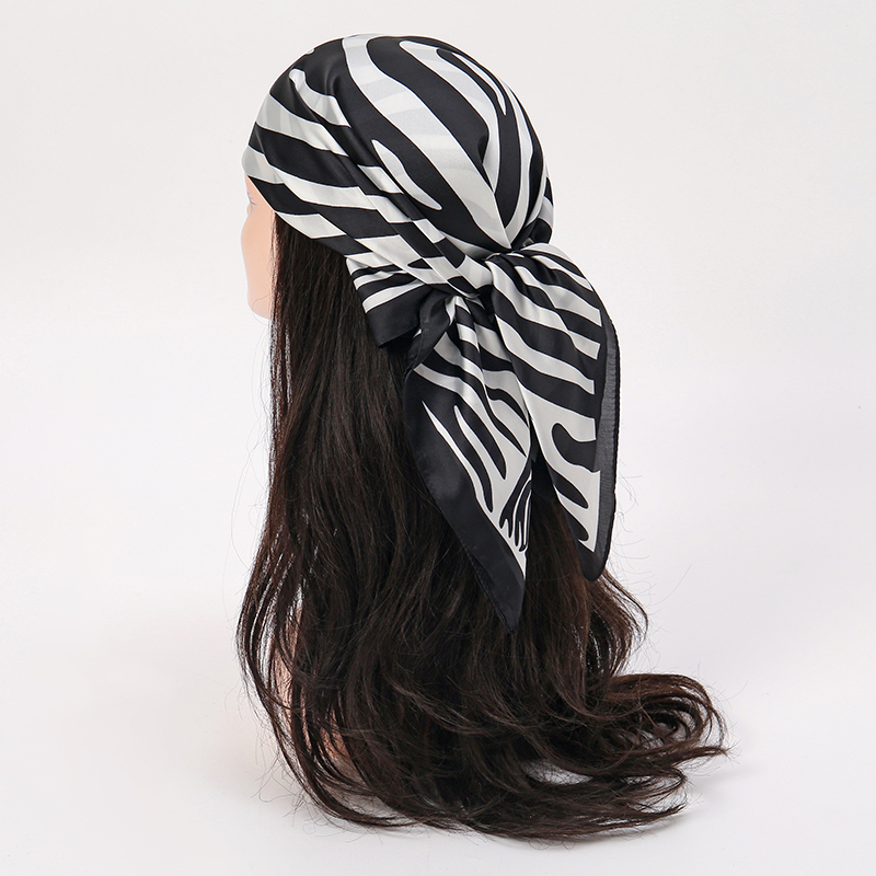 2025 ビーチヒジャーブストールシルクスカーフ女性のための - Silk Tie Striped のレビューと価格