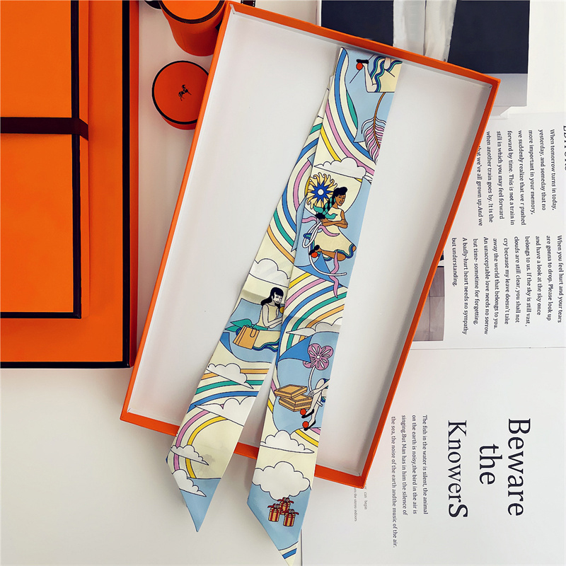 女性 100% 桑シルクスカーフヘアバンドラップバッグハンド - Ascot Neck Scarf のレビューと価格