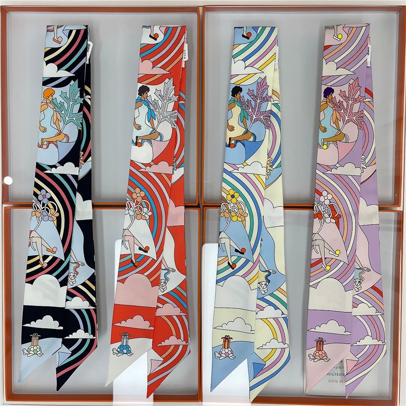 女性 100% 桑シルクスカーフヘアバンドラップバッグハンド - Ascot Neck Scarf のレビューと価格