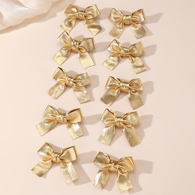 ゴールドとシルバーのリボンヘアクリップ、20/10/4個パッ - Tie Clip Silver のレビューと価格
