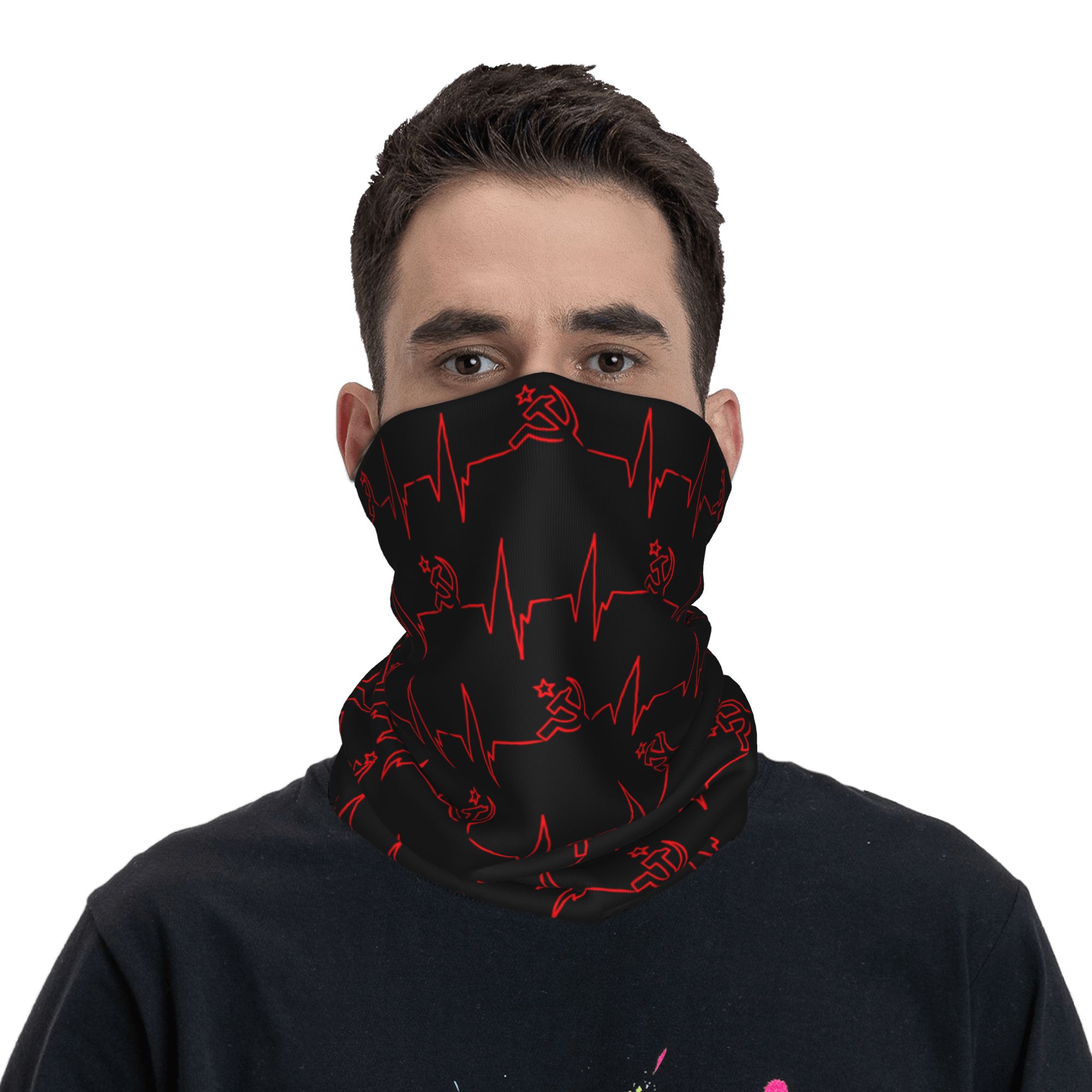 カスタムハートビートロシア国旗ロシアソ連バンダナネックゲイタ - Neck Warmer Tube のレビューと価格