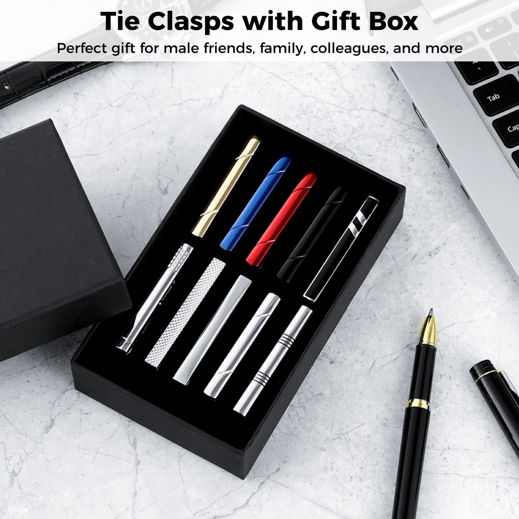 10個入りネクタイピンセット メンズ用ネクタイクリップ 銅製 - Tie Bar Set Gift のレビューと価格