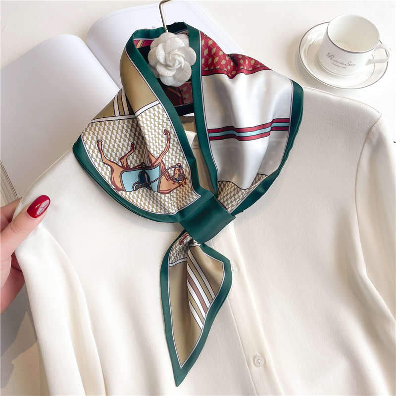 高級春夏耳シルクスカーフ女性ストライププリントネッカチーフリ - Silk Tie Striped のレビューと価格