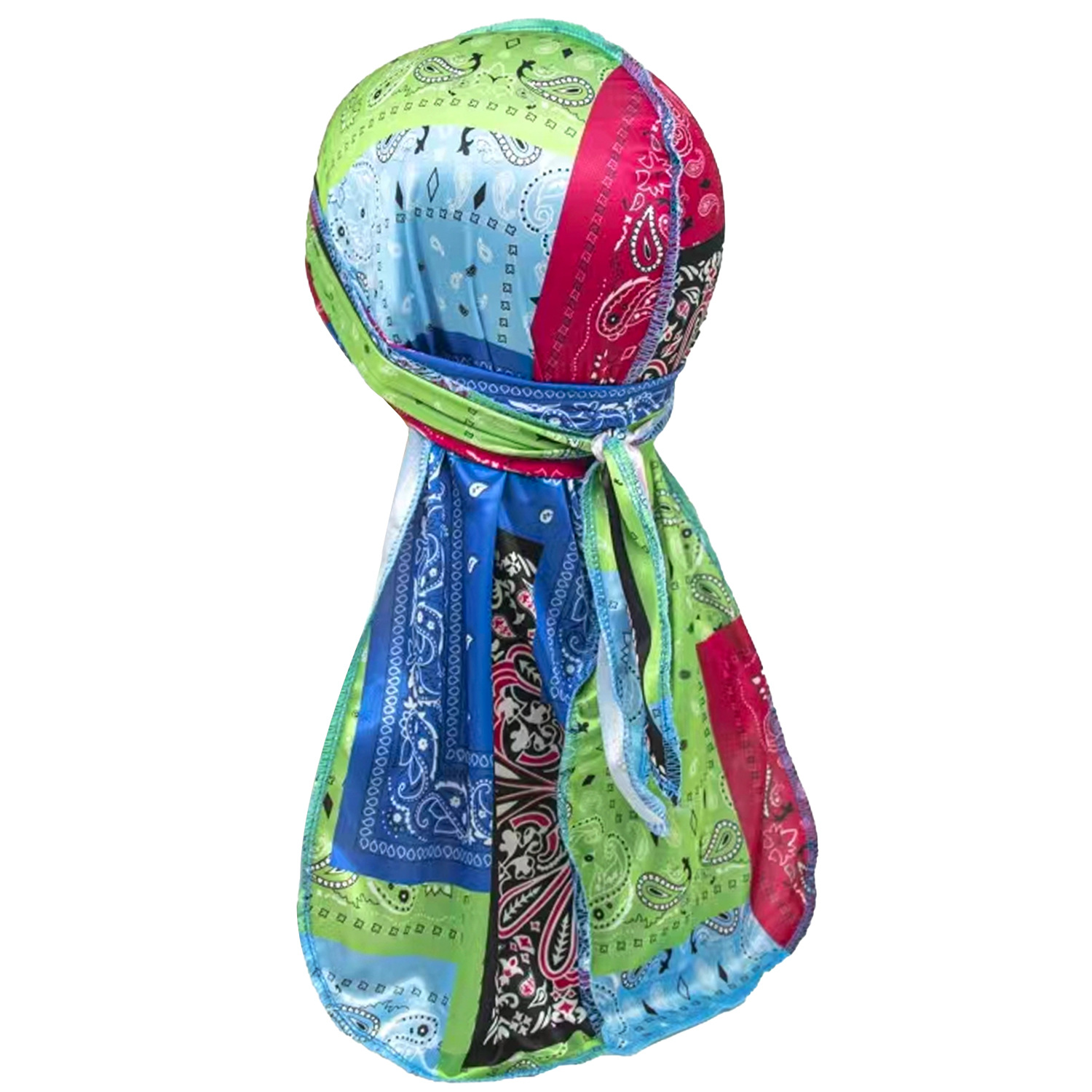 男性用ペイズリープリントデュラグ,バイカー用バンダナ,海賊帽 - Bandana Doo Rag のレビューと価格