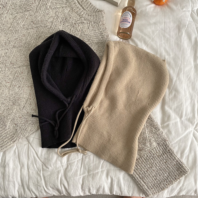 ニットフード付きインフィニティスカーフ冬目出し帽帽子女性韓国 - Infinity Scarf Knit のレビューと価格